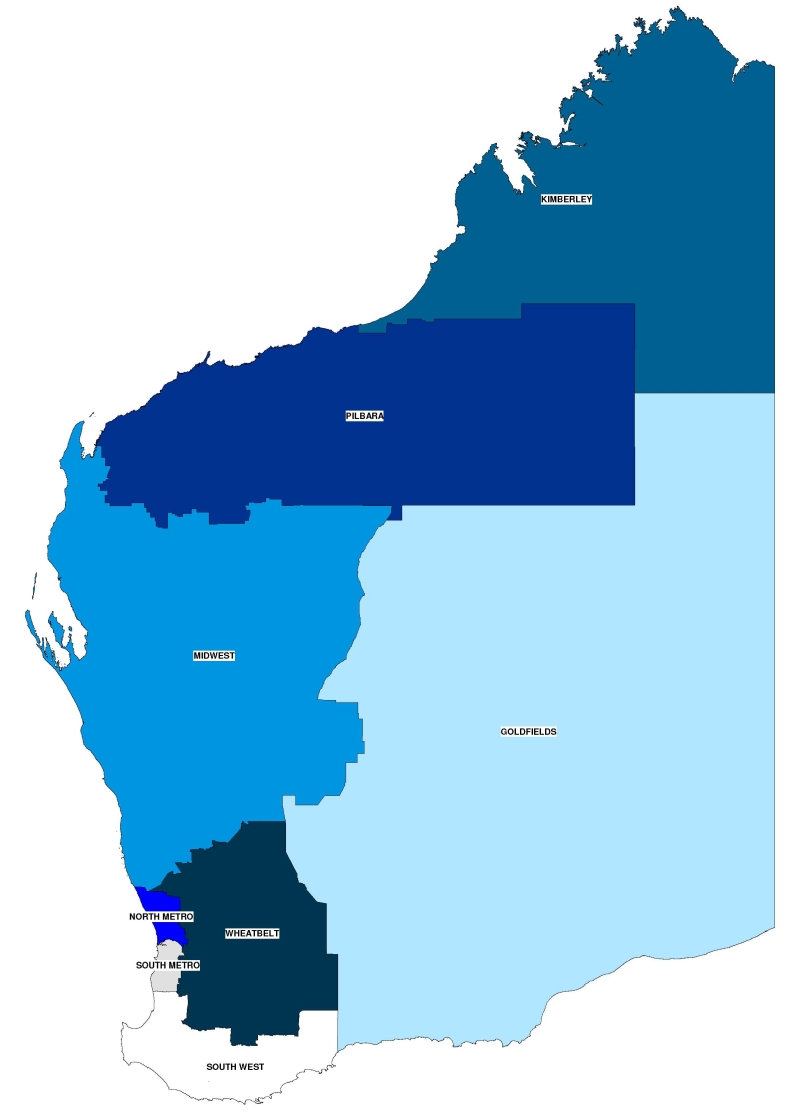Western Australia Education Regional Offices Map